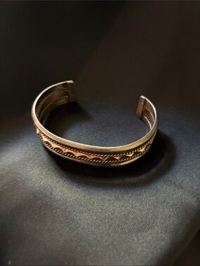 Handcrafted sterling Silver & brass Cuff Bracelet